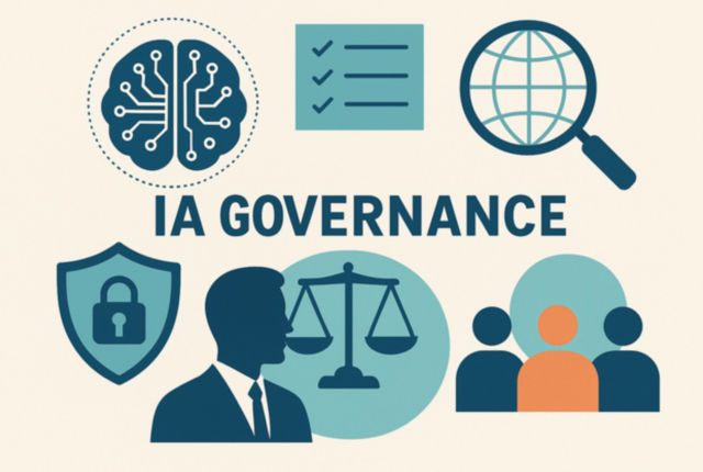 Illustration de la gouvernance de l'IA : conformité, contrôle, transparence